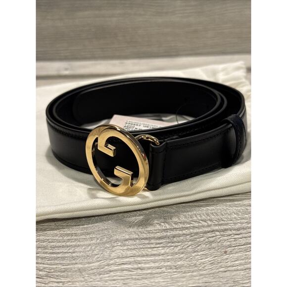 GUCCI Blondie Interlocking G leather belt Black Gold 95 / 38 main image 4